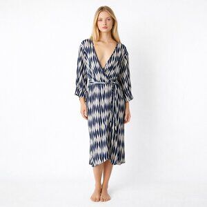 2/$30 Ashley Stewart Geometric Print Wrap Dress Frill Sleeve 26/28 #A1255